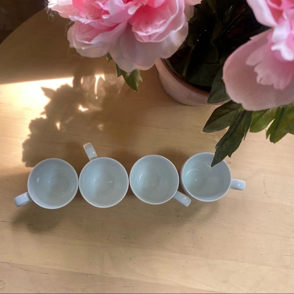 Crate & Barrel Graphic Font Espresso Cups Set of 4